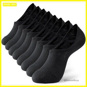 4 Pairs Invisible No Show Socks Non Slip Grip Multipack